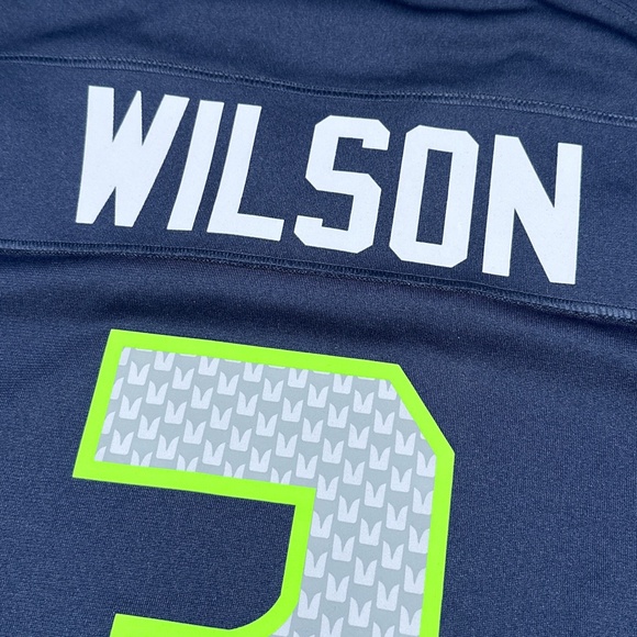 Nike On Field Seattle Seahawks Russell Wilson Blue NFL Football Jersey Mens 2XL - Picture 6 of 11